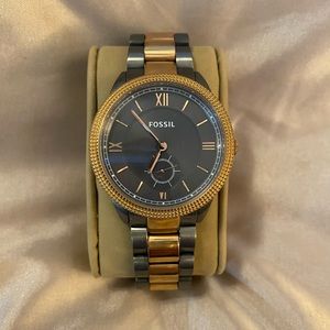Gold & Grey Fossil Watch
